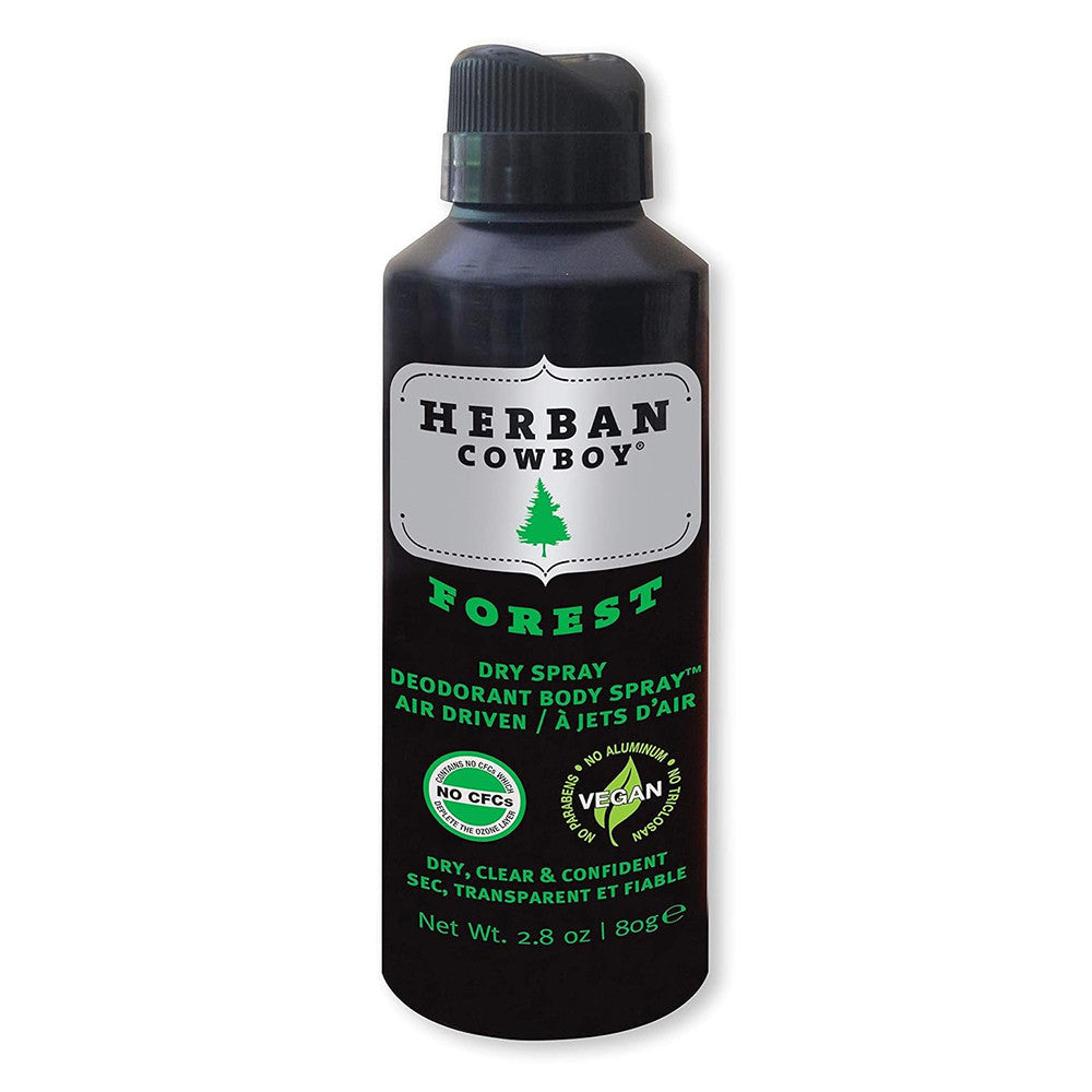 Herban Cowboy Maximum Protection Dry Spray Deodorant Forest, 2.8 Oz
